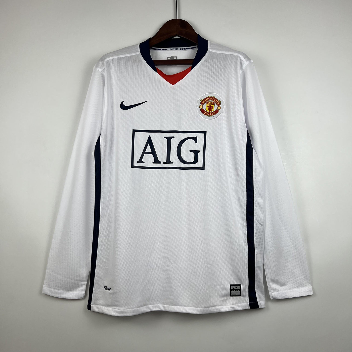 Camiseta retro del Manchester United blanca 2007/08