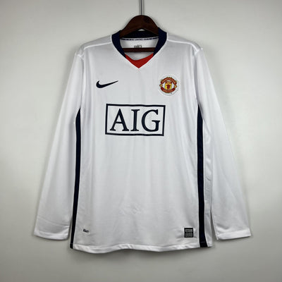 Camiseta retro del Manchester United blanca 2007/08