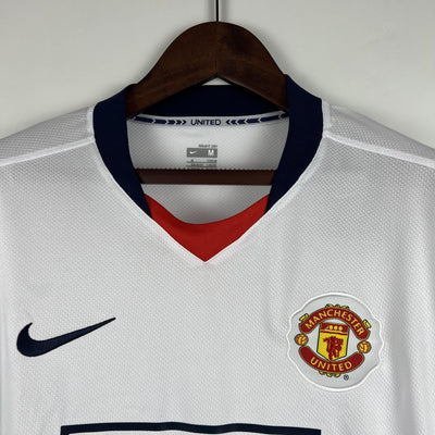 Camiseta retro del Manchester United blanca 2007/08