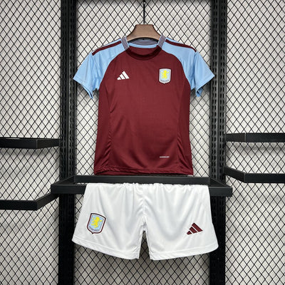 Kit local del Aston Villa para niños 2024/2025