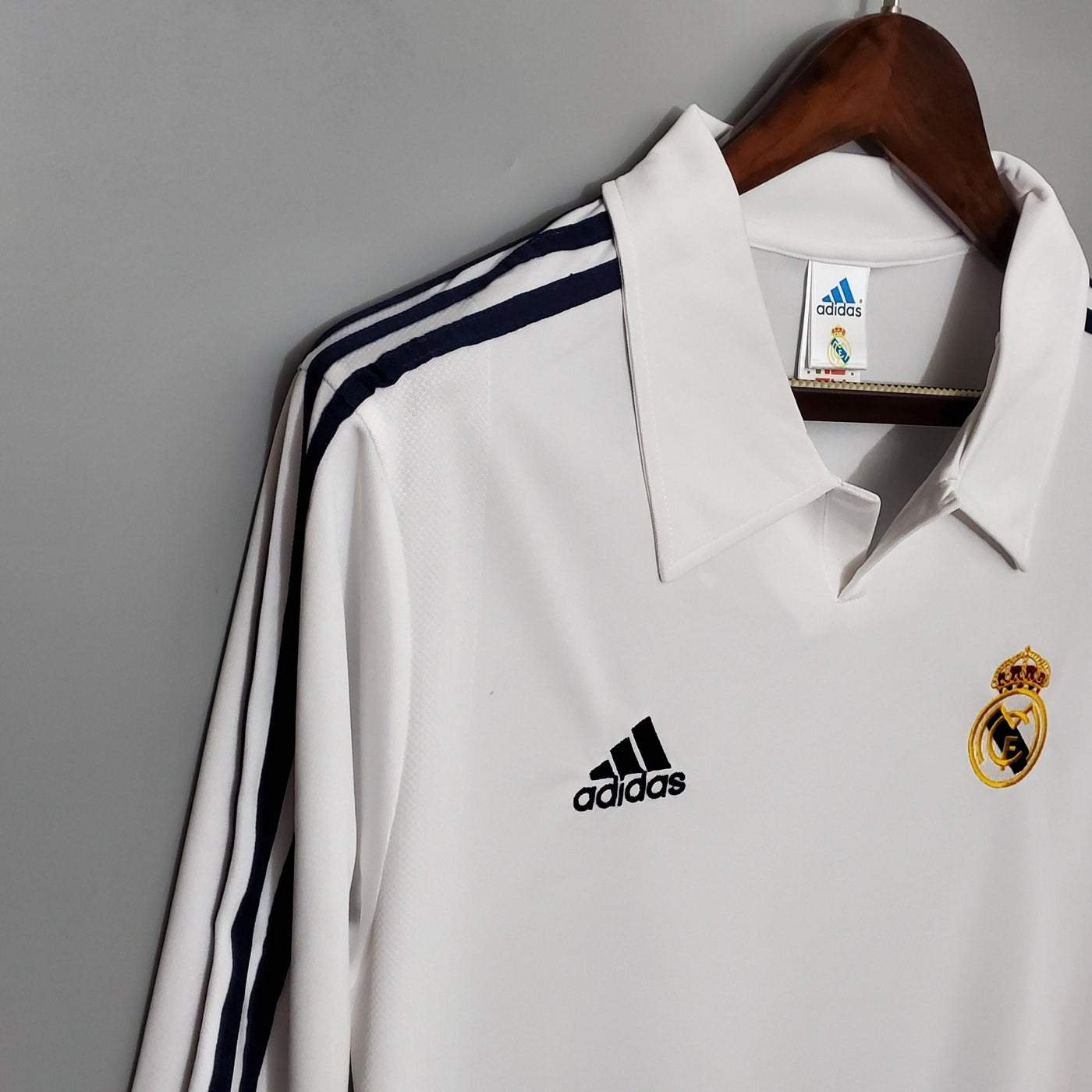 Camiseta retro de local del Real Madrid 2002 - Manga larga