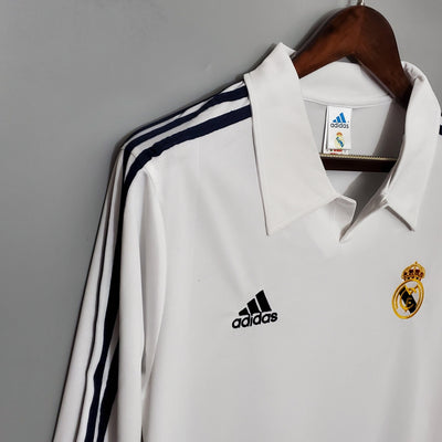 Camiseta retro de local del Real Madrid 2002 - Manga larga