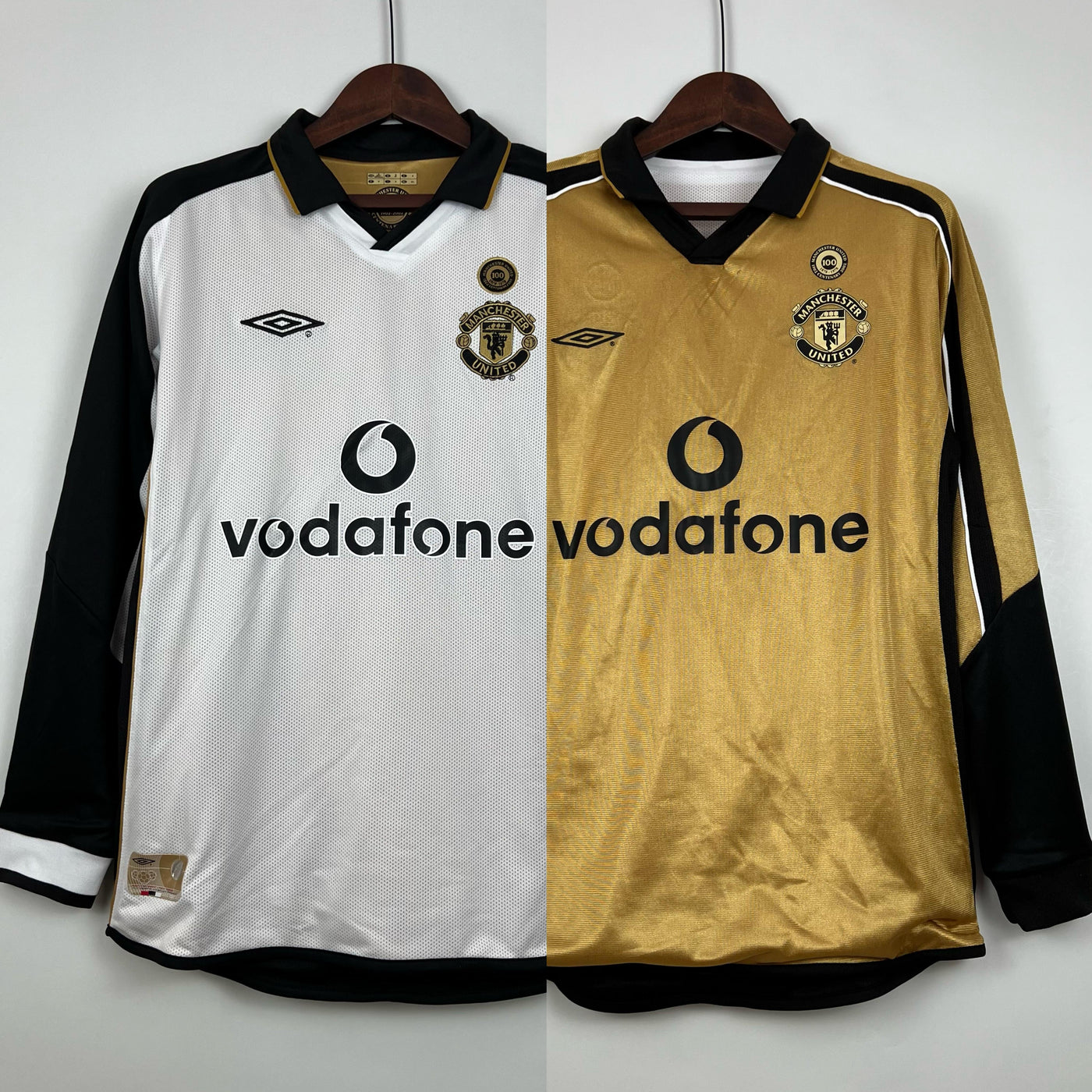 Camiseta retro del centenario del Manchester United (local, 2001/02) - Manga larga