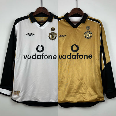 Camiseta retro del centenario del Manchester United (local, 2001/02) - Manga larga