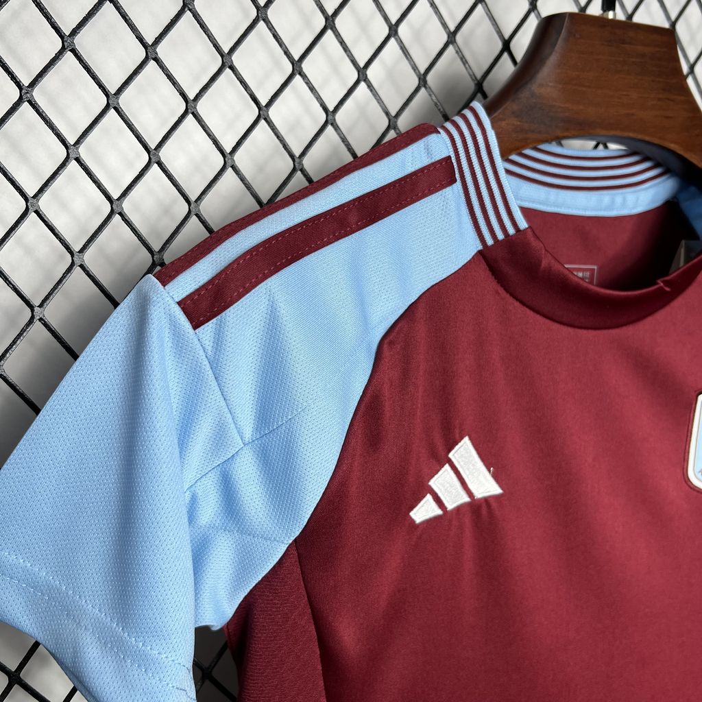 Kit local del Aston Villa para niños 2024/2025