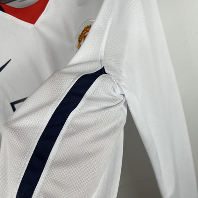 Camiseta retro del Manchester United blanca 2007/08