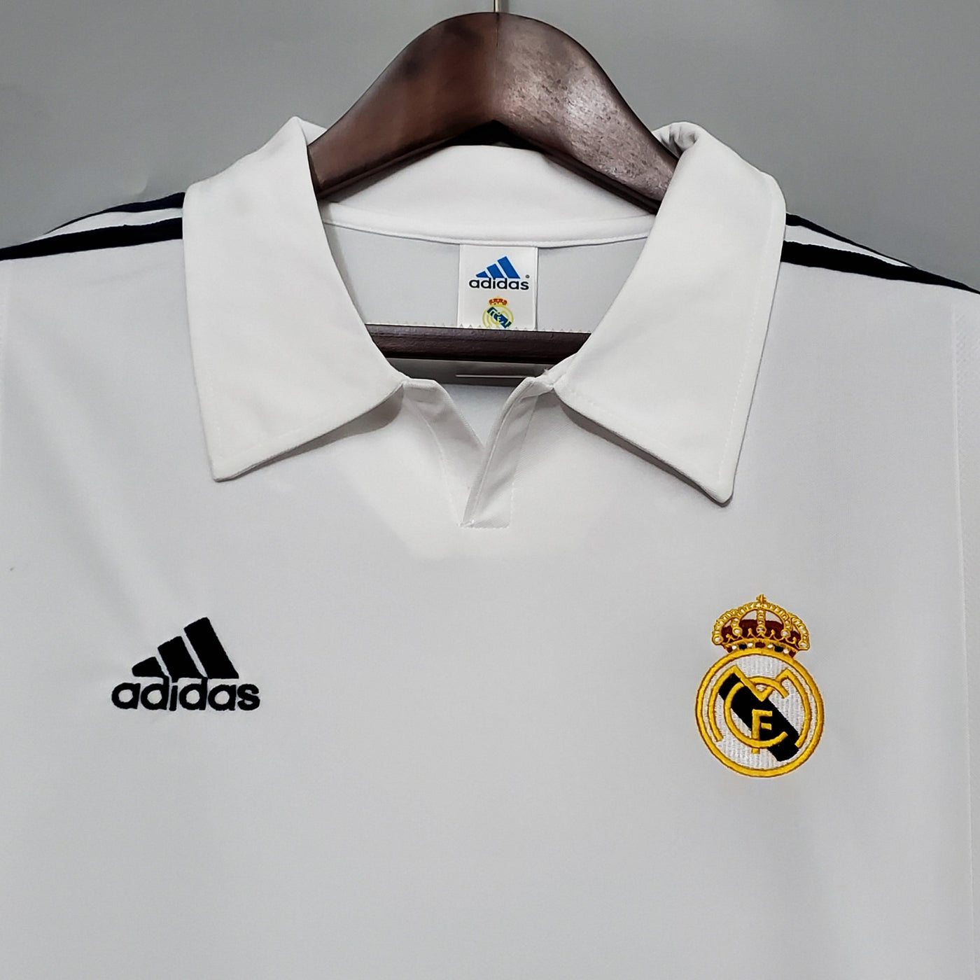 Camiseta retro de local del Real Madrid 2002 - Manga larga