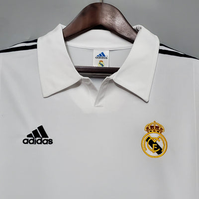 Camiseta retro de local del Real Madrid 2002 - Manga larga