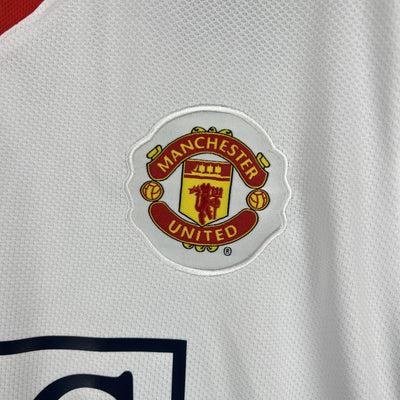 Camiseta retro del Manchester United blanca 2007/08