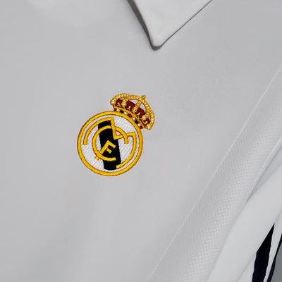 Camiseta retro de local del Real Madrid 2002 - Manga larga