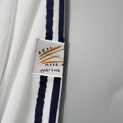 Camiseta retro de local del Real Madrid 2002 - Manga larga