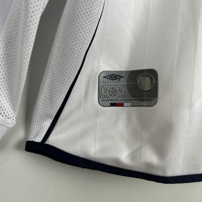 Camiseta retro de local de Inglaterra 2002 - Manga larga