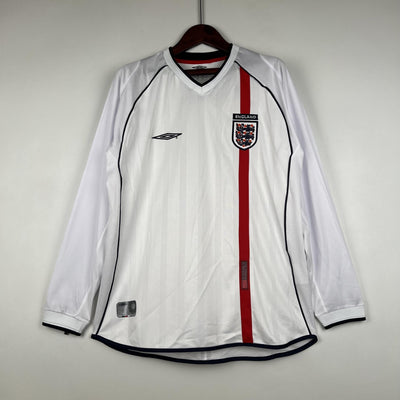 Camiseta retro de local de Inglaterra 2002 - Manga larga