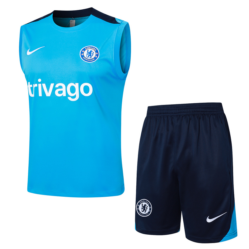 Camiseta de entrenamiento + pantalón corto del Chelsea (sin mangas)